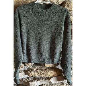 Women’s Green Ugg Heddie Mock Neck Crop Fleece Sweater Size Medium